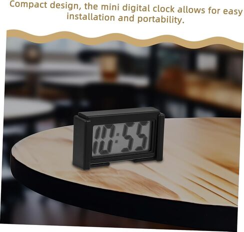 لوحة القيادة الرقمية Car Digital Clock Mini Clock Compact Compact Portable Plastic Interior Decor in Kuwait