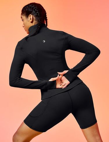 سترات التمرين للسيدات Iuga BBL الجري على السترات الرياضية خفيفة الوزن الكامل zip up slim fit for women with thumb boles in Saudi Arabia