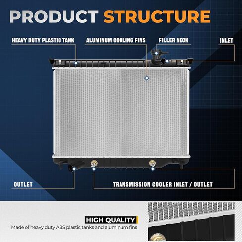 Auto Dynasty Radiator Compatible with 2002-2009 Chevy Trailblazer Buick Rainier GMC Envoy 4.2L, DPI 2458 Factory Style 1-Row Cooling Radiator, Aluminum Core in Saudi Arabia
