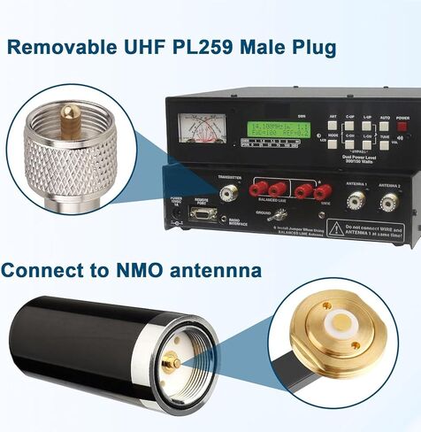 NMO Antenna Cable,25FT CB Antenna Cable Extension with NMO and Removable UHF Connector,Low Loss RG58 Cable NMO to UHF PL259 Male for VHF/UHF/CB Radio NMO Antenna in Kuwait