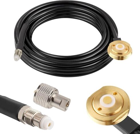 NMO Antenna Cable,25FT CB Antenna Cable Extension with NMO and Removable UHF Connector,Low Loss RG58 Cable NMO to UHF PL259 Male for VHF/UHF/CB Radio NMO Antenna in Kuwait