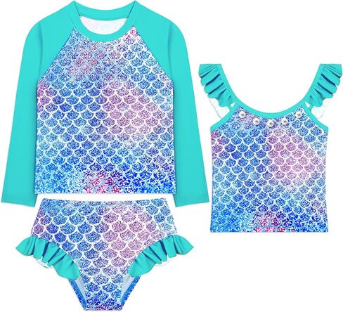 3 PCS Girls Swimsuit Swimsust Guard Swimsuit Quick Dry Tankini Suits Girls 'Girls' 4-8 Years in Kuwait