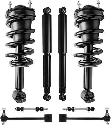Detroit Axle - 8pc Struts Struts Kit for Chevy GMC Suburban Yukon XL 1500 Avalanche Tahoe Escalade ESV Ext 2 Struts 2 الأمامية 2 امتصاص الصدمات الخلفية 4 in Saudi Arabia