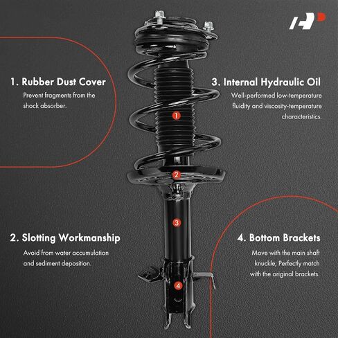 A-Premium Front Complete Strut & Coil Spring Assembly متوافقة مع Subaru Impreza 2017 2018 2019 ، مجموعة 2-PC in Kuwait