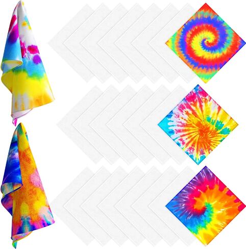 White Bandana Bulk for Tie Dying DIY Blank Handkerchiefs Unisex White Cotton Bandanas Men Head Wrap， 22 x 22 Inch in Saudi Arabia