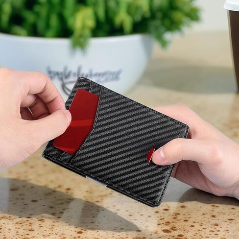 محفظة الرجال ، حامل بطاقة الجيب الأمامي للجلد الفائق مع 12 فتحة بطاقة وحظر RFID. in Saudi Arabia