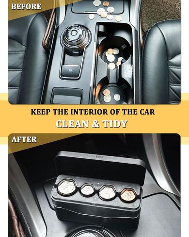 Coin Holder for Car Change Organizer Larger Capacity, Compatible with Coins of Different Size, Universal Storage Coin Money Dispenser Fit for Most Vehicle Truck Accessories Transparent Pink in Saudi Arabia