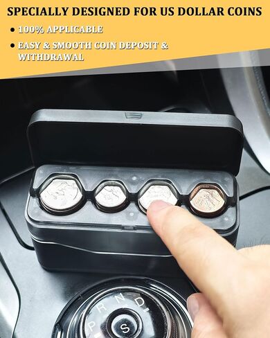 Coin Holder for Car Change Organizer Larger Capacity, Compatible with Coins of Different Size, Universal Storage Coin Money Dispenser Fit for Most Vehicle Truck Accessories Transparent Pink in Saudi Arabia