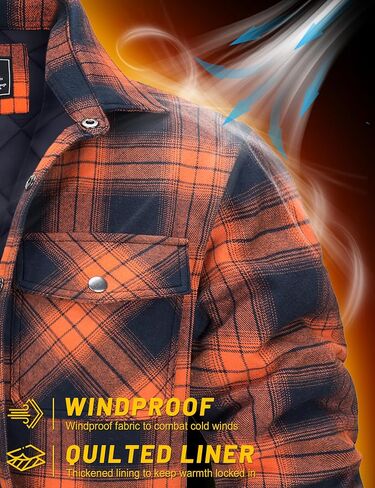 TACVASEN Men's Flannel Shirt Jacket Quilted Lined Long Sleeve Button Down Shirts Jacket in Saudi Arabia