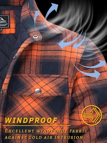 TACVASEN Men's Flannel Shirt Jacket Quilted Lined Long Sleeve Button Down Shirts Jacket in Saudi Arabia