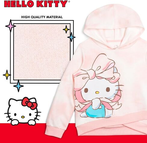 Hello Kitty Girls French Terry Pullover Crossover Hoodie Toddler to Big Kid Sizes (2T - 14-16) in Saudi Arabia