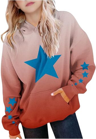 Graphic Hoodies Teen Girls Kids Boys Cute Long Sleeve Oversized Sweatshirts Pullover Loose Preppy Clothes 4-15 Years in Saudi Arabia