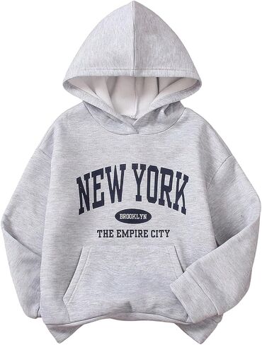 SOLY HUX Girl's Graphic Hoodie Letter Print Long Sleeve Hooded Sweatshirt Casual Pullover Tops with Pocket in Saudi Arabia