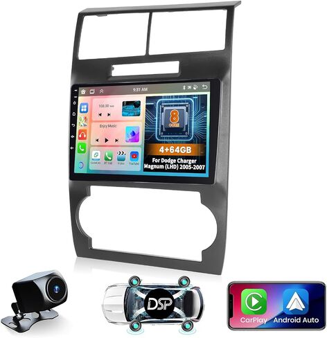 Hikity Android Car Stereo for Dodge Charger/Magnum (LHD) 2005-2007 راديو 2+64G 9 بوصة شاشة لمس راديو Carplay Android Auto دعم WiFi Bluetooth FM EQ كاميرا احتياطية in Saudi Arabia