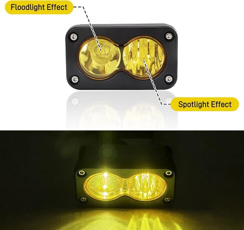 مجموعة مصباح Motoparty Motoparty لـ SUR-RRON SEGWAY X260 ، أصفر 6000-6500K SPOT/FLOD Light PODS KIT ، ملحقات الأضواء الأوساخ ، المصباح الأمامي المشرق （3 بوصة ، مع المكونات） in Saudi Arabia