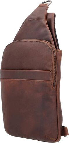 Dakota Unisex Leather Concealed Carry Sling Bag - Medium Frame Handgun - Concealment pockets with Magnetic Closure and Universal Holster Backpack (Dark Brown) - 7" L x 15" H x 2" D in Saudi Arabia