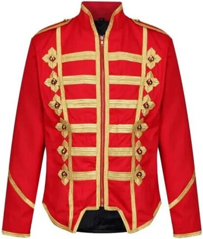 Darkrock Military Drummer Jacket Black Parade Jacket Goth Punk Style Red & Gold Jacket/Gold Jacket in Saudi Arabia
