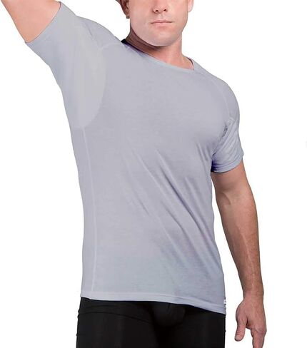 ejis sweatproof undershirt للرجال | طاقم الرقبة القطن | كلاسيكي ملاءمة قميص مع منصات العرق | مقاومة الرائحة | يمنع العرق in Kuwait