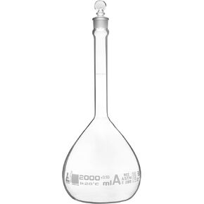 دورق حجمي من EISCO، 10 مل - الفئة A، ASTM - التسامح ± 0.020 مل - سدادة زجاجية - مفرد، تخرج أبيض in Kuwait