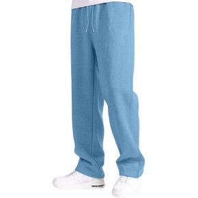 بنطلون رياضي الفتى الفضفاضة مريحة الصوف السراويل غير الرسمية الخصر المرن على مستقيم الساق مفتوحة أسفل السراويل الجيوب الرياضية الجيوب الرياضية in Kuwait