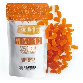 Smart for Life Vitamin C Gummies - Plant Based Vegan Vitamin C Gummies Natural Orange Flavor - Immune Support Gummies for Adults and Kids - Non-GMO - Dietary Supplement - 60 Count in Saudi Arabia