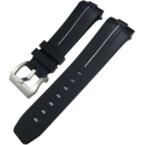 24mm Black Green Nature Soft Silicone Rubber Fit for 00111/441 Strap Butterfly Buckle Waterproof Bracelet in Kuwait
