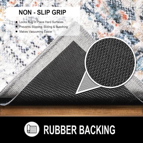 Dual Surface - 5' x 7' - 1/8" Thick - Felt + Rubber Gripper - Non-Slip Rug Pad - Adds Low-Profile Comfort and Protection, Great for High Traffic Areas -Safe for All Floors in Saudi Arabia