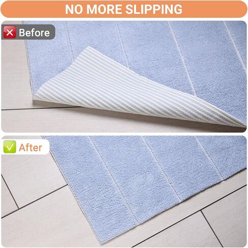 Rug Tape, Non Slip Rug Pads Grippers for Hardwood and Tile Floors, Washable Non-Slip Adhesive, Ultra-Thin Discreet Design, Reusable for Indoor, Outdoor Use - Black (8 Pack) in Saudi Arabia