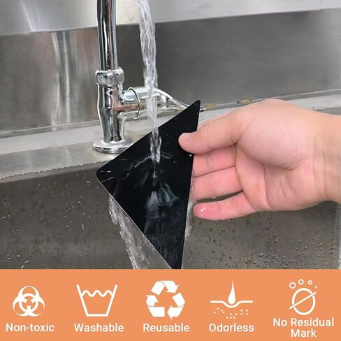 Rug Tape, Non Slip Rug Pads Grippers for Hardwood and Tile Floors, Washable Non-Slip Adhesive, Ultra-Thin Discreet Design, Reusable for Indoor, Outdoor Use - Black (8 Pack) in Saudi Arabia