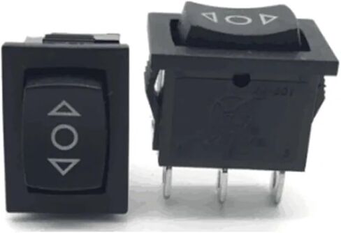 KCD1 Rocker Switch, Mini Black SPDT On/Off/On, 3-Pin Power Button, 15x21mm, AC 250V 6A/125V 10A Rating, Plastic Housing (3 pin On-Off-On) in Saudi Arabia