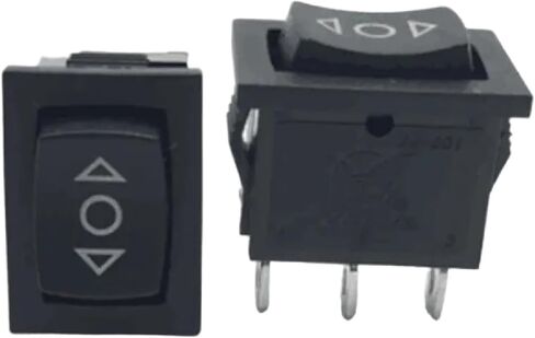 KCD1 Rocker Switch, Mini Black SPDT On/Off/On, 3-Pin Power Button, 15x21mm, AC 250V 6A/125V 10A Rating, Plastic Housing (3 pin On-Off-On) in Saudi Arabia