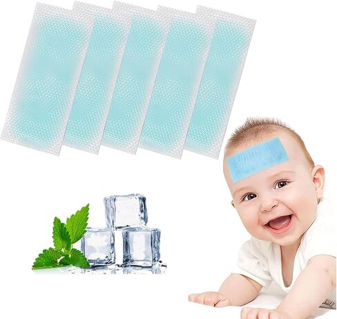 40 Sheets Fever Cooling Gel Patches, Cooling Forehead Strips Cooling Gel Sheet for Baby Kids Children Adult Relieve Headache, Toothache Pain, Drowsiness, Fatigue, Refreshing, Sunstroke in Saudi Arabia