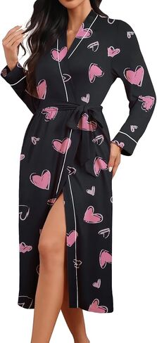 Ekouaer Womens Robes Lightweight Soft Knit Bathrobe Full Length Sleepwear with Pockets Ladies Loungewear S-3XL in Saudi Arabia