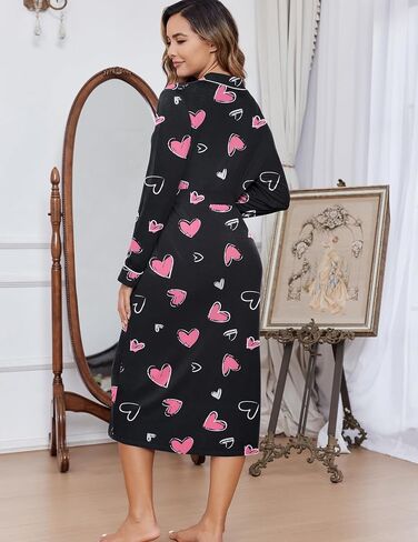 Ekouaer Womens Robes Lightweight Soft Knit Bathrobe Full Length Sleepwear with Pockets Ladies Loungewear S-3XL in Saudi Arabia