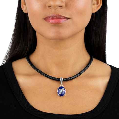 American West Jewelry Braided Genuine Leather Sterling Silver Necklace in Saudi Arabia