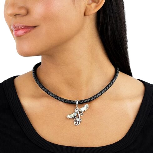 American West Jewelry Braided Genuine Leather Sterling Silver Necklace in Saudi Arabia
