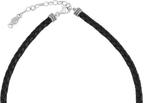 American West Jewelry Braided Genuine Leather Sterling Silver Necklace in Saudi Arabia