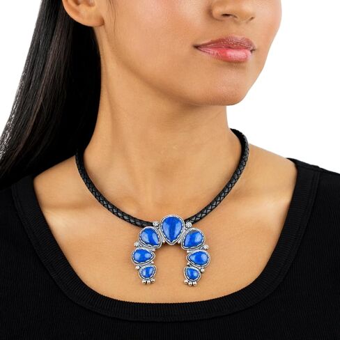 American West Jewelry Braided Genuine Leather Sterling Silver Necklace in Saudi Arabia