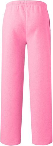 Boy's Baggy Sweatpants Cozy Fleece Casual Pants Elastic Waist Straight Leg Open Bottom Sweatpant Athletic Pants Pockets in Saudi Arabia
