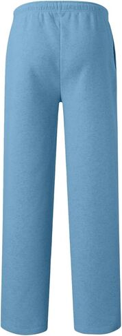 بنطلون رياضي الفتى الفضفاضة مريحة الصوف السراويل غير الرسمية الخصر المرن على مستقيم الساق مفتوحة أسفل السراويل الجيوب الرياضية الجيوب الرياضية in Kuwait