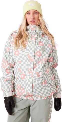 Roxy Women's High Ridge Hoodie Snowboard 10k مقاومة للماء ، سترة التزلج المعزولة in Saudi Arabia