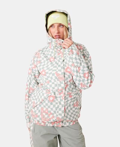 Roxy Women's High Ridge Hoodie Snowboard 10k مقاومة للماء ، سترة التزلج المعزولة in Saudi Arabia