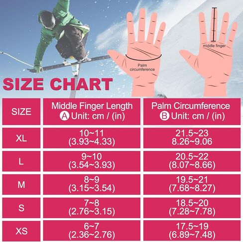 andake Winter Ski Mittens for Men Women - قفازات ثلجية مقاومة للماء ومعزولة ، قفازات الطقس البارد الدافئة للتزلج ، التزلج على الجليد in Kuwait