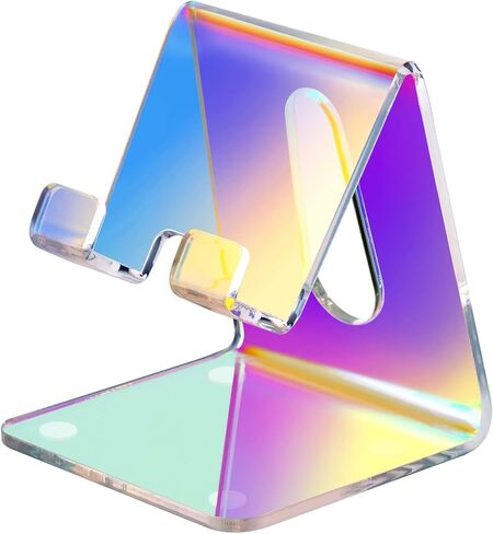 Tomorotec Clear Acrylic Cell Phone Stand, Portable Phone Holder for Desk Non-Slip Desktop Smartphones Holder Compatible with iPhone Samsung Galaxy Pixel Phone Cradle Dock Home Office in Kuwait