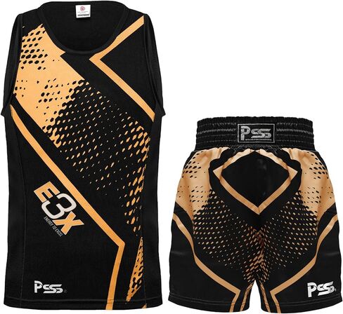 PSS Kids Boxing Usiform Set Top & Shorts 2 PCS لجبل الشباب الذين تتراوح أعمارهم بين 3-14 in Kuwait