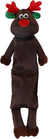 AFP MerryTough Buddy Reindeer - Christmas Dog Toy with Squeaker, Interactive Durable Plush Chew Toy for Small, Middle, Large Dogs, Ideal for Fetch, Teeth Cleaning, and Boredom Reduction in Saudi Arabia