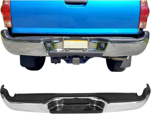 ECOTRIC Rear Step Bumper Steel Compatible with 2005-2015 Toyota Tacoma Replacement for TO1103114 Fleetside Styleside Rear Bumper with Reinforcement Bar/License Light/Center Top Pad/End Bracket in Saudi Arabia