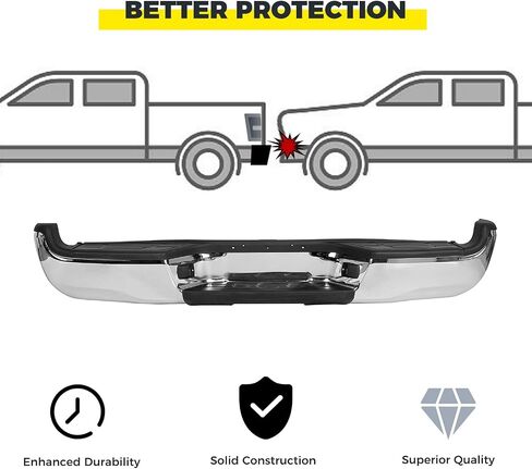 ECOTRIC Rear Step Bumper Steel Compatible with 2005-2015 Toyota Tacoma Replacement for TO1103114 Fleetside Styleside Rear Bumper with Reinforcement Bar/License Light/Center Top Pad/End Bracket in Saudi Arabia