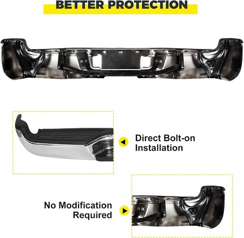 ECOTRIC Rear Step Bumper Steel Compatible with 2005-2015 Toyota Tacoma Replacement for TO1103114 Fleetside Styleside Rear Bumper with Reinforcement Bar/License Light/Center Top Pad/End Bracket in Saudi Arabia