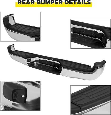 ECOTRIC Rear Step Bumper Steel Compatible with 2005-2015 Toyota Tacoma Replacement for TO1103114 Fleetside Styleside Rear Bumper with Reinforcement Bar/License Light/Center Top Pad/End Bracket in Saudi Arabia